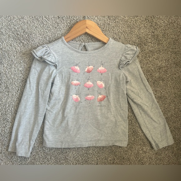 Janie and Jack Ballerina Ruffle Shoulder Tee, size 4 - Picture 4 of 10